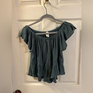 free people green top
